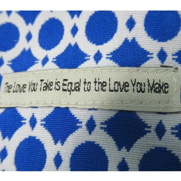 PEACE of CLOTH Jillian Geometric Pattern Blazer Blue White Size Med RARE - Picture 5 of 12